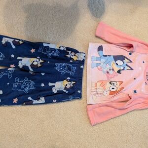 Bluey & bingo tv show fleece stars pajama set 2T kids girls